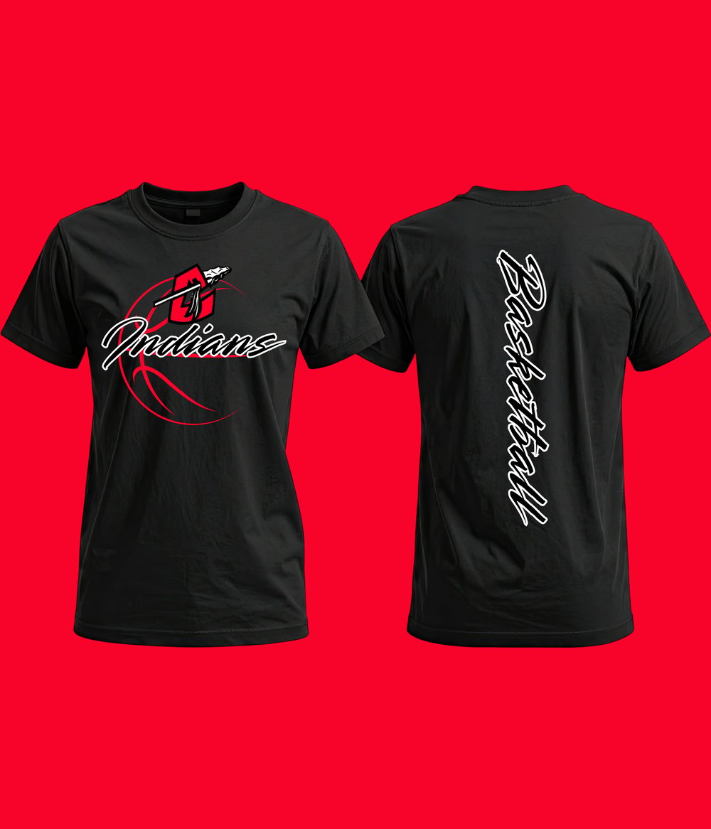 Image of Indians Basketball Spine Tee