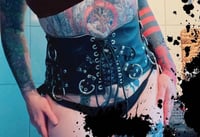Image 1 of Vintage leather road warrior up cycled Underbust corset