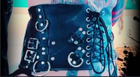Image 4 of Vintage leather road warrior up cycled Underbust corset