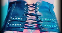 Image 5 of Vintage leather road warrior up cycled Underbust corset