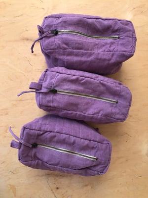 Image of Quilted Linen Cosmetic Bag