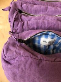 Image 3 of Quilted Linen Cosmetic Bag