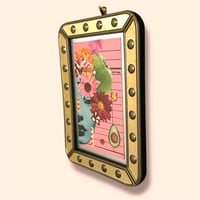 Image 2 of Atypical - OOAK - Upcycled Vintage Library Card - Collage - Original Art - Framed Mini Art - Botanic