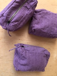 Image 4 of Quilted Linen Cosmetic Bag