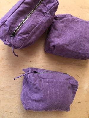 Image of Quilted Linen Cosmetic Bag