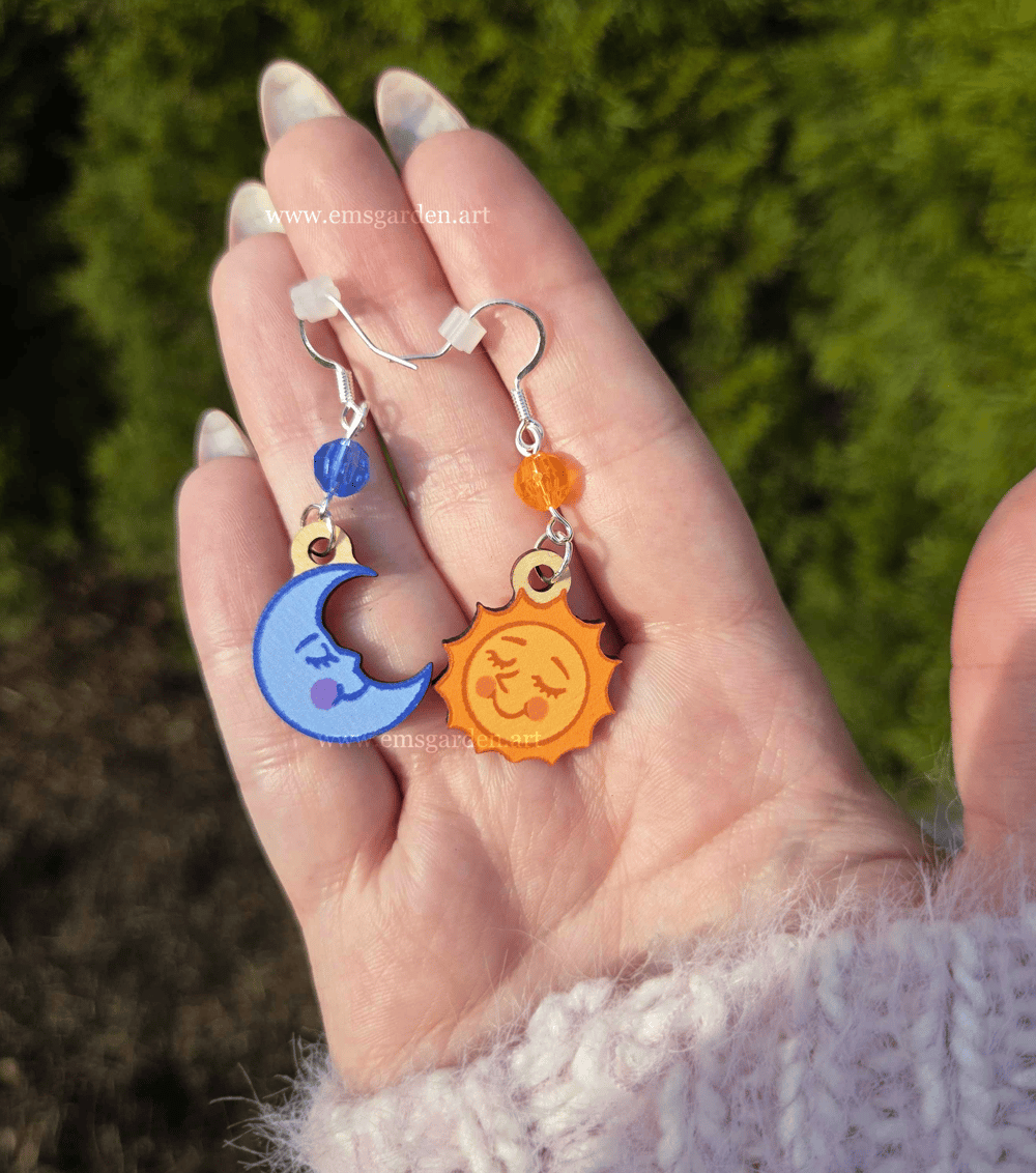 Image of Sun and Moon Mismatched Earrings