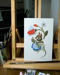 Image 3 of Strawberry Dessert Gouache Painting