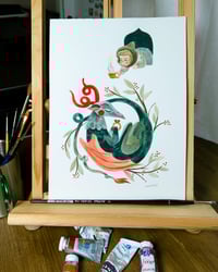 Image 1 of Dragon's Lair Gouache Painting