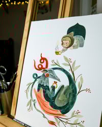 Image 3 of Dragon's Lair Gouache Painting