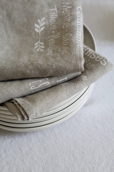Image of Torchon lin naturel 100%lin 