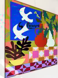 Image 6 of "White Doves with Yellow Aster" by Mary Finlayson