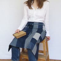 Image 4 of Was £126 now £94.50, Denim Patchwork Apron amde from Upcycled Fabrics, One Of A Kind