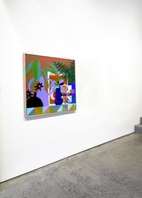 Image 2 of "Shelf with Books and Pink Poppies" by Mary Finlayson