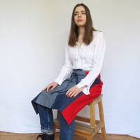 Image 1 of Was £118 now £88.50, Denim Patchwork Apron, Using Upcycled Cloth. Unisex