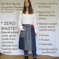 Image 2 of Was £118 now £88.50, Denim Patchwork Apron, Using Upcycled Cloth. Unisex