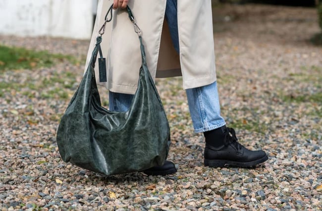 Ready To Ship: Bottle Green Hobo Bag 