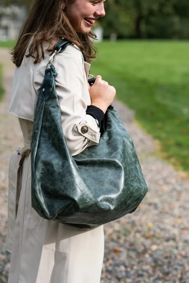 Ready To Ship: Bottle Green Hobo Bag 