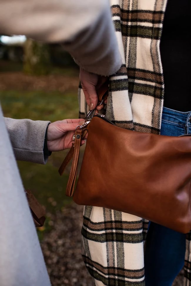 Ready To Ship: Tan Classic Cross Body Bag 