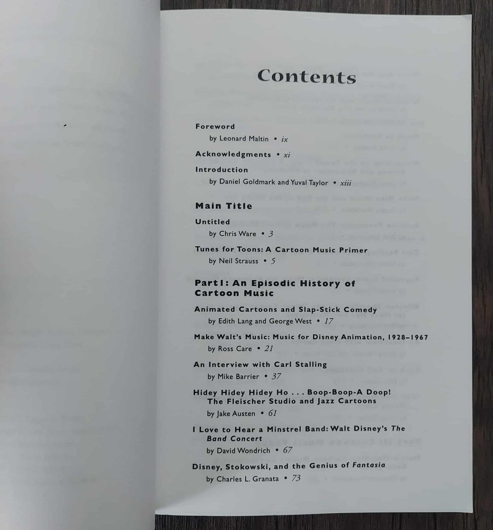 The Cartoon Music Book, edited by Daniel Goldmark & Yuval Taylor