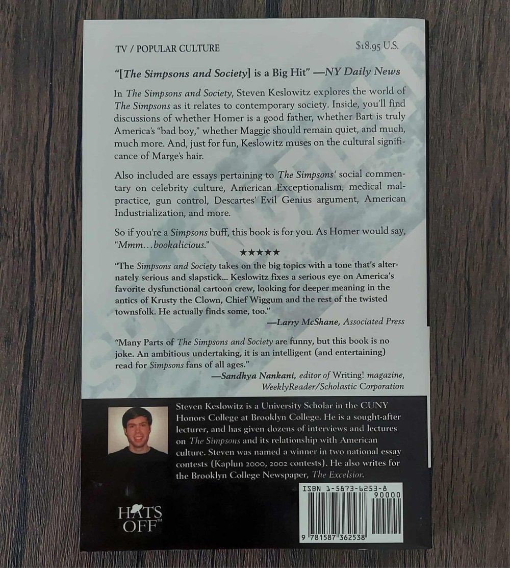 The Simpsons And Society, by Steven Keslowitz - SIGNED