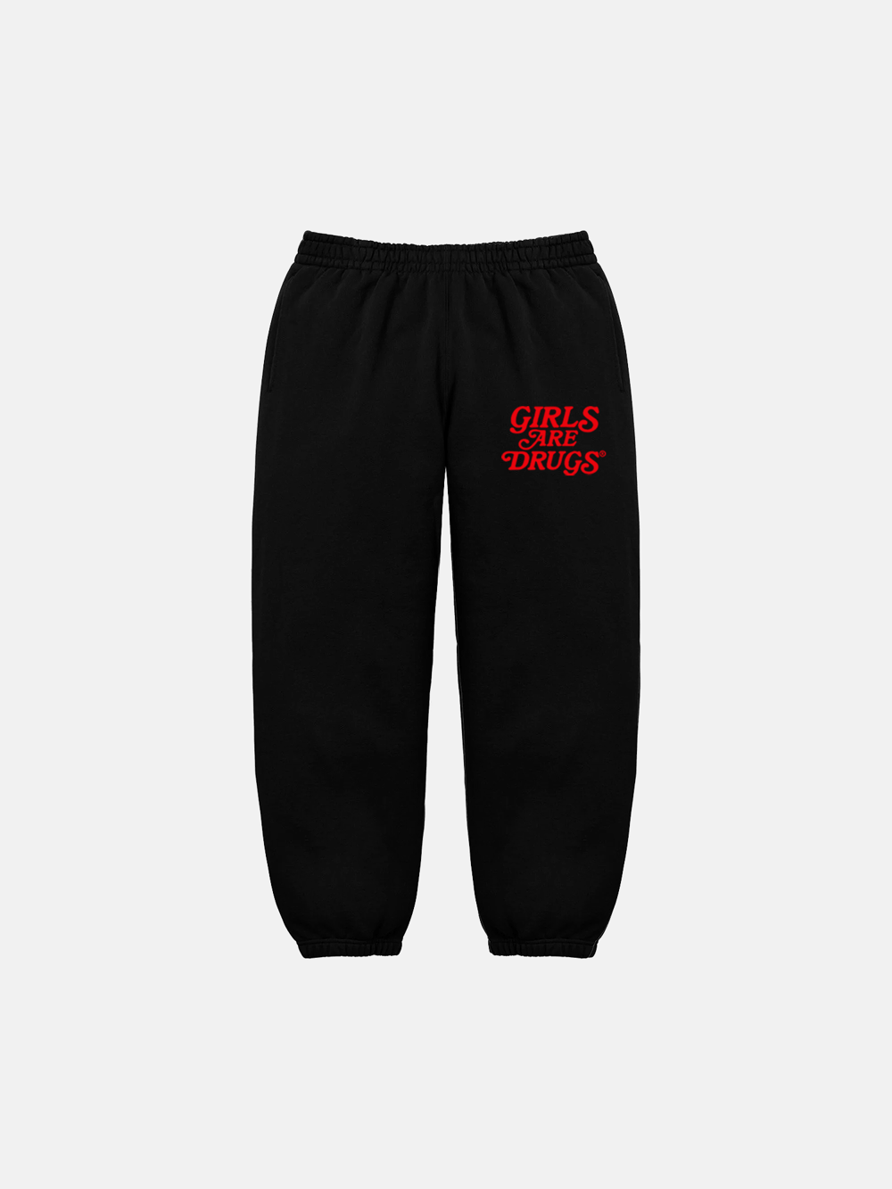 Image of GIRLS ARE DRUGS® SWEATPANTS - BLACK / RED