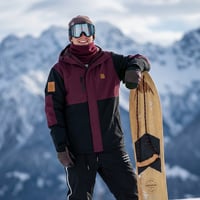 Image 2 of TAHOE Jacket 10K · Black / Burgundy