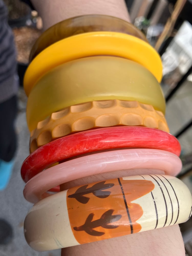 Image of MELLOW YELLOW - bakelite, lucite & celluloid bracelets