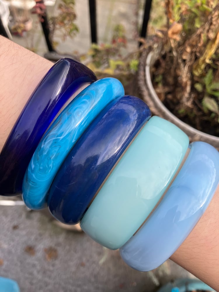 Image of BLUE MOON - bakelite, lucite & celluloid bracelets