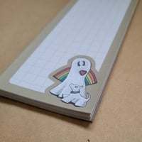 Image 3 of Large NotePad--Swoopy Ghost Pride Rainbow