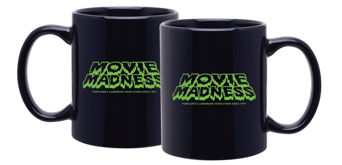 Image of Movie Madness Neon Green Logo Mug - Double Sided