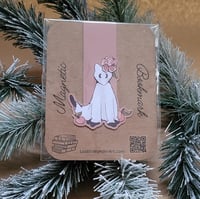 Image 1 of Magnetic Bookmark--Peach Blossom Cat