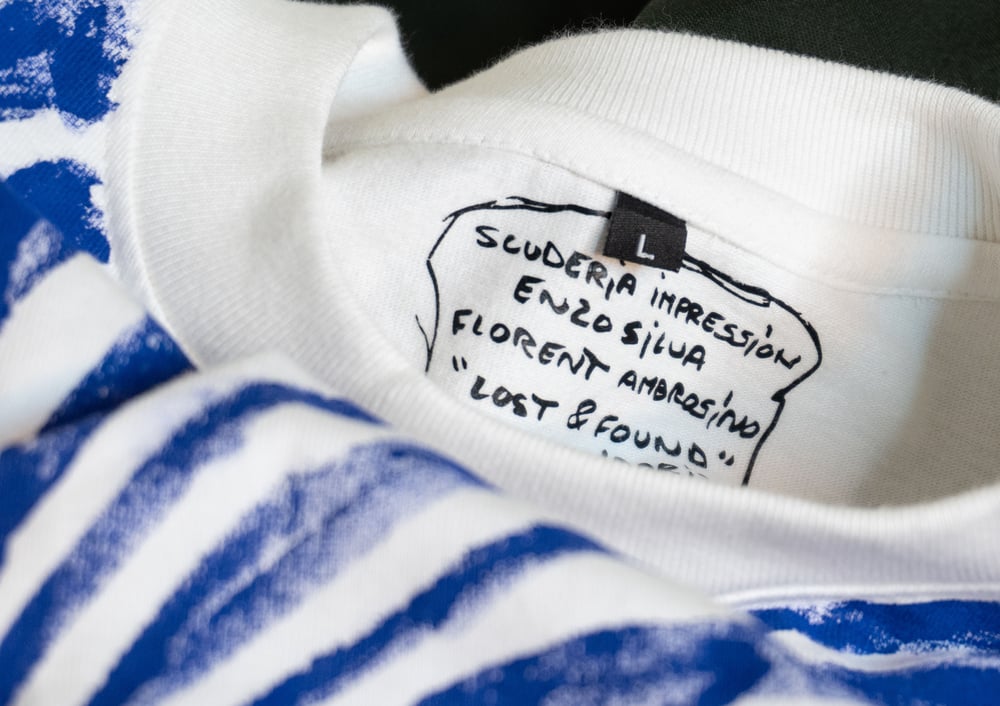 Image of Tee shirt manches longues LOST & FOUND blanc et jaunee