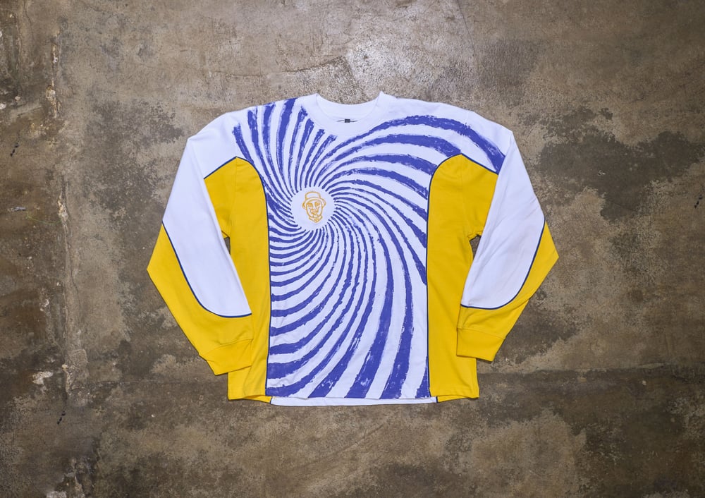 Image of Tee shirt manches longues LOST & FOUND blanc et jaunee