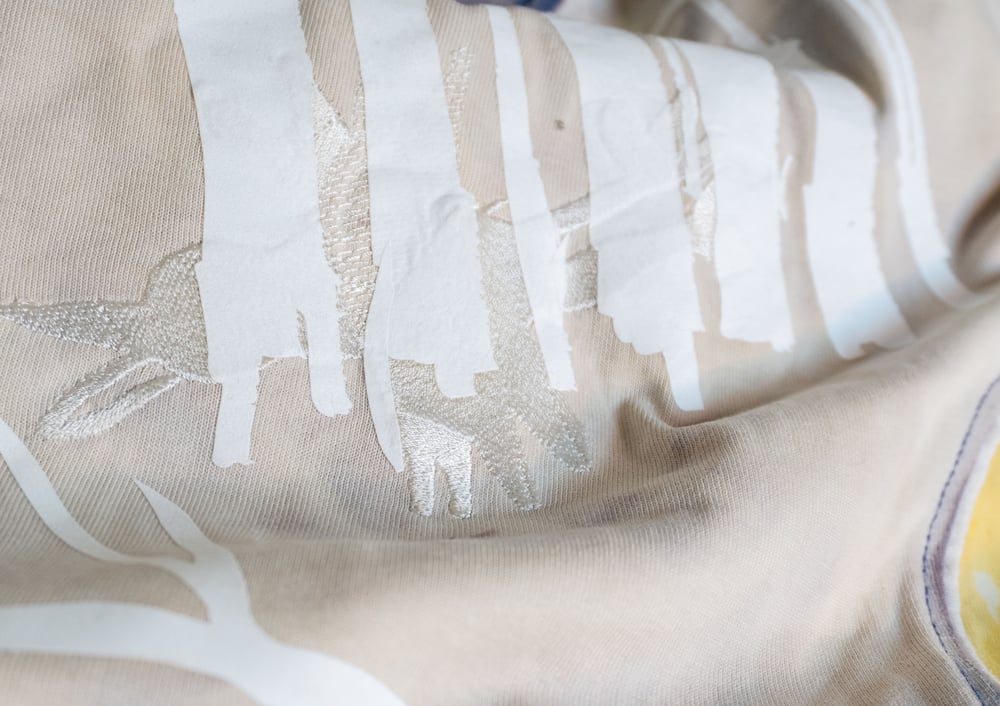 Image of Tee shirt manches longues LOST & FOUND bleu et jaune