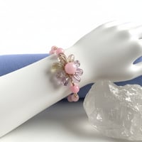 Image 1 of Morganite Rutilated Quartz Flower Charm bracelet | Love and Compassion