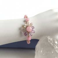 Image 4 of Morganite Rutilated Quartz Flower Charm bracelet | Love and Compassion