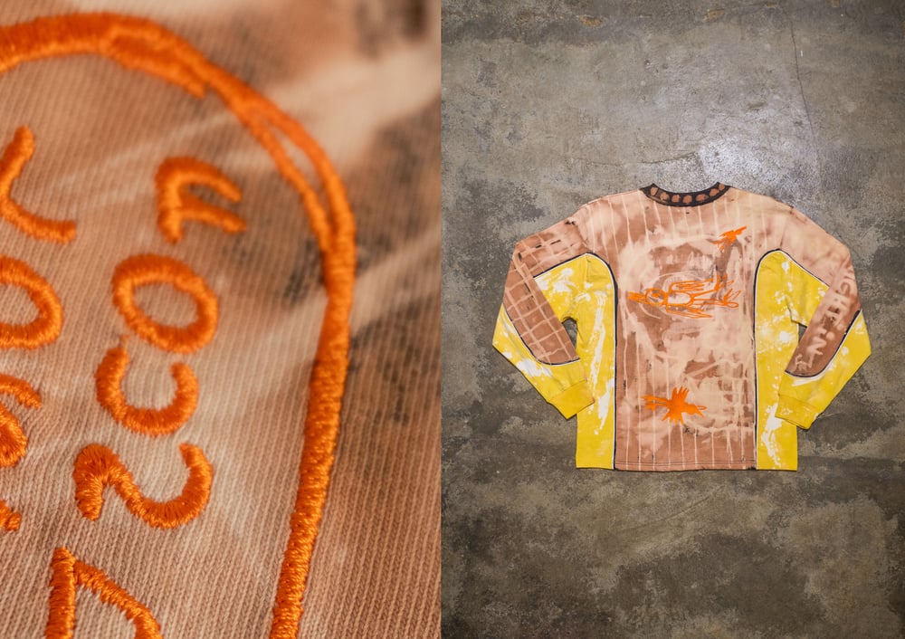 Image of Tee shirt manches longues LOST & FOUND noire et jaune 