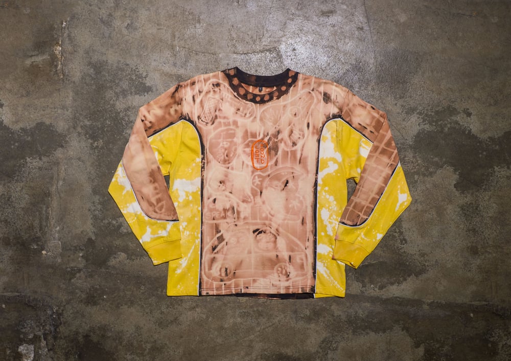 Image of Tee shirt manches longues LOST & FOUND noire et jaune 