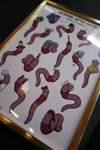 Image 3 of WORMS WITH HATS A4
