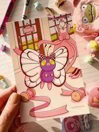 Image 1 of Shiny Butterfree at the Dress Shop Full Art Mini Art Print 6 x 4 inch