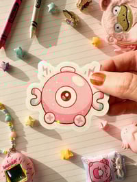 Image 1 of Holographic Pink Magnemite Vinyl Sticker