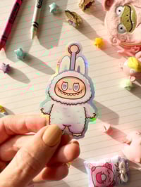 Image 1 of Holographic Luck Labubu Monster Vinyl Sticker