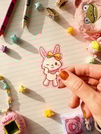 Image 1 of Ultra Glossy Glitter Wish Me Mell Bunny Vinyl Sticker