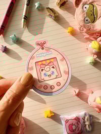 Image 1 of Ultra Glossy Pink Jigglypuff Tamagotchi Vinyl Sticker