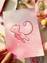 Image 1 of Pink Flying Mew Full Art Mini Art Print 7 x 5 inch