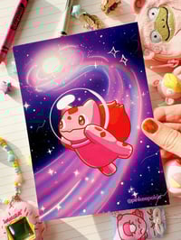 Image 1 of Pink Bulbasaur in Space Full Art Mini Art Print 7 x 5 inch