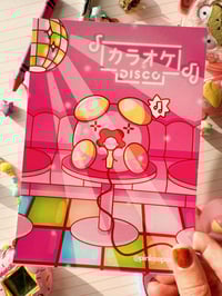 Image 2 of Pink Whismur at Karaoke Full Art Mini Art Print 7 x 5 inch