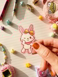 Image 2 of Ultra Glossy Glitter Wish Me Mell Bunny Vinyl Sticker