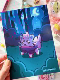 Image 2 of Pink Unovan Zorua Full Art Mini Art Print 7 x 5 inch