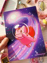 Image 2 of Pink Bulbasaur in Space Full Art Mini Art Print 7 x 5 inch